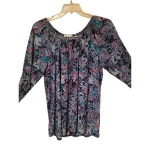 NOTATIONS WOMENS PRINT TOP
